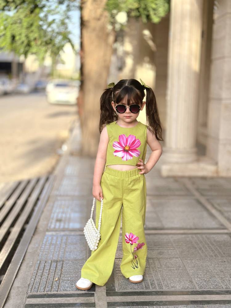 کراپ و شلوار مدل رستا رنگ سبز